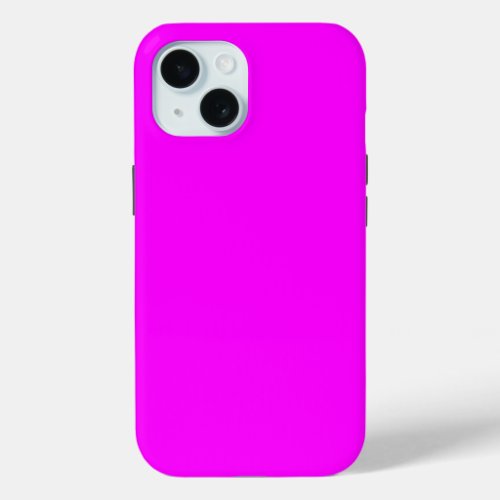 Fuchsia Solid Color  Classic Elegant iPhone 15 Case