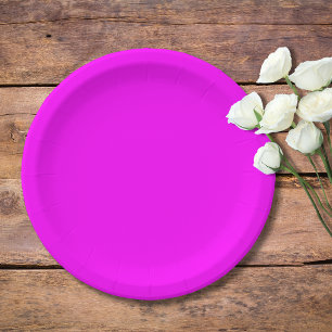 Fuschia paper plates discount