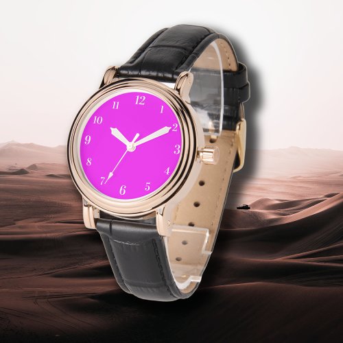 Fuchsia Solid Color  Classic Elegant Watch