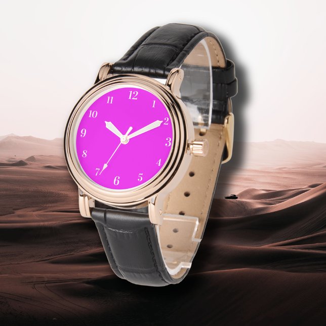 Fuchsia Solid Color | Classic Elegant Watch (Creator Uploaded)