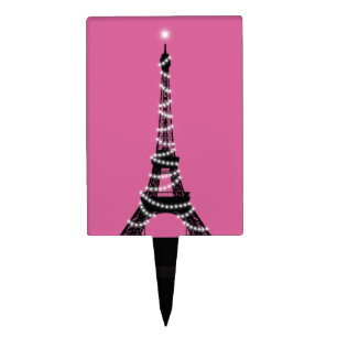 Fuchsia Sparkling Eiffel Tower Cake Pick