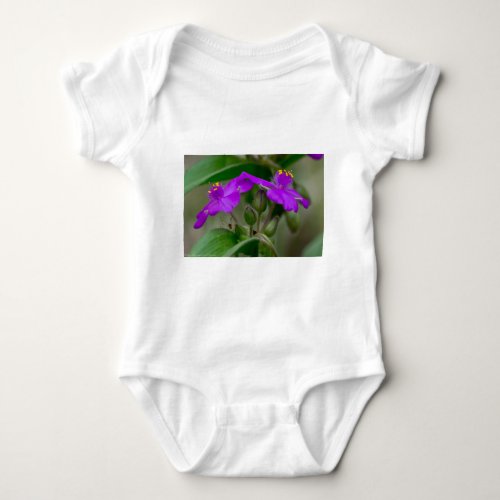 Fuchsia Spiderwort Twins Wildflower Gifts  Apparel Baby Bodysuit