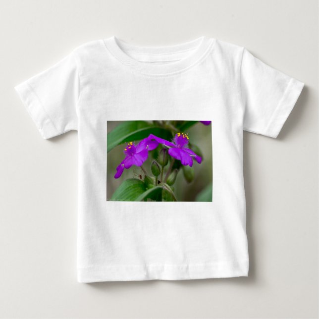 Fuchsia Spiderwort Twins Wildflower Gifts  Apparel Baby T-Shirt (Front)