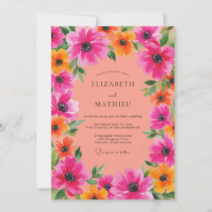 Fuchsia Spirited Summer Wedding Invitation