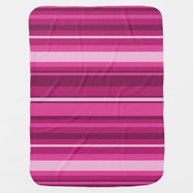 Fuchsia stripes baby blanket (Front)
