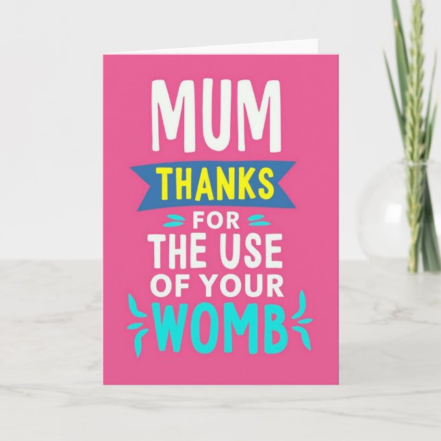 Fuchsia Thanks Mum Graphic Card (Front)