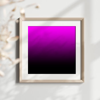 Fuchsia To Black Ombre Poster by pinkgifts4you at Zazzle
