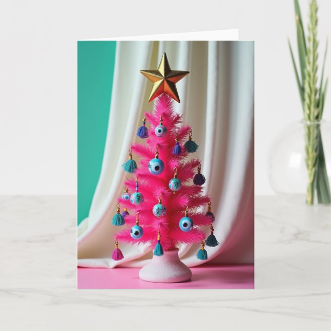 Fuchsia Tree Christmas Card (Front)