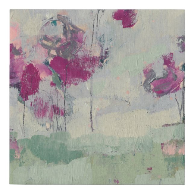 Fuchsia Treeline Faux Canvas Print (Front)