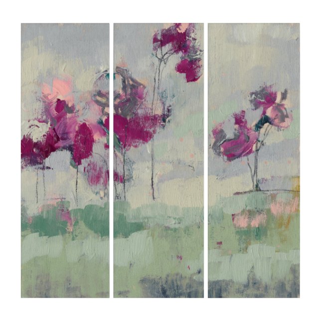 Fuchsia Treeline Triptych (Front)