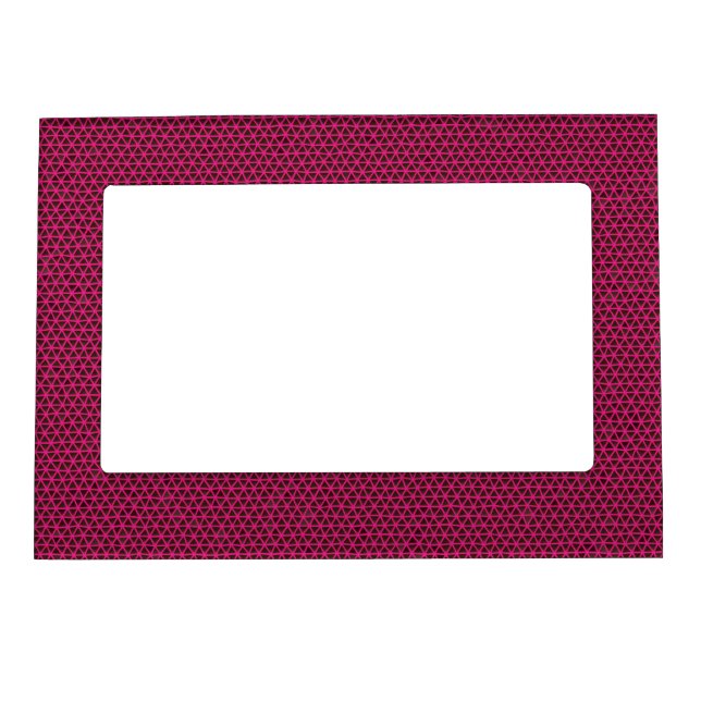 Fuchsia Triangles on Black Picture Frame (Front)