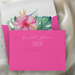 Fuchsia Tropical Floral Custom Bridal Shower Envelope<br><div class="desc">Add a bold, tropical flair to your event stationery with these 5x7 envelopes in vibrant pink, designed as elegant envelopes with a tropical design perfect for island-inspired celebrations. Each envelope features the words “Bridal Shower” in white over a vibrant fuchsia pink background, opening to reveal a stunning watercolor tropical hibiscus...</div>