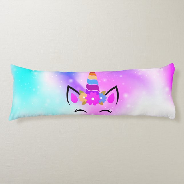 Fuchsia Unicorn Body Pillow (Front)