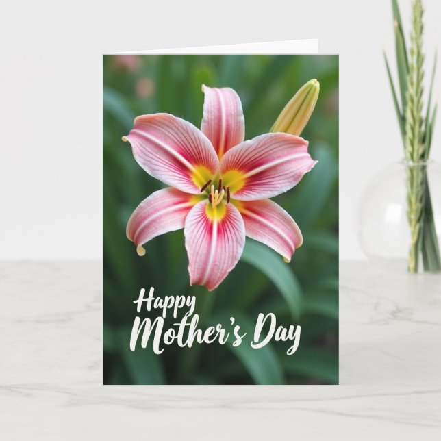 Fuchsia Veined Mothers Day Card (Front)