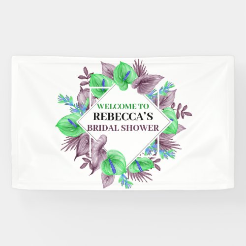  Fuchsia Watercolor Floral Bridal Shower Banner
