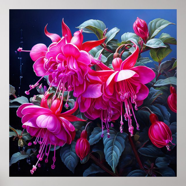  fuchsia watercolor  Poster (Front)