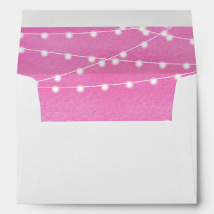 Fuchsia Watercolor String Lights Envelope