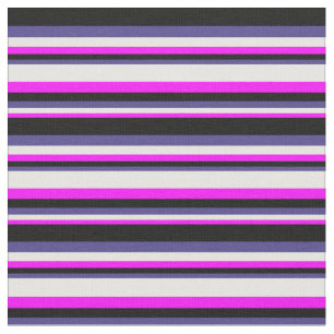 Fuchsia, White, Dark Slate Blue, and Black Colored Fabric