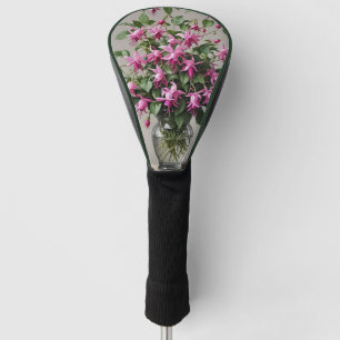 Fuchsias flowers in vase golf head cover