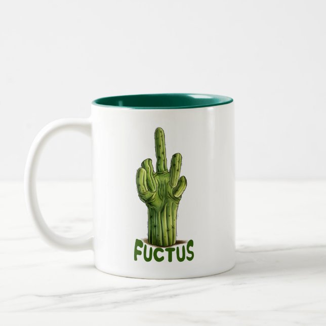 Fuctus the Naughty Plant Two-Tone Coffee Mug (Left)