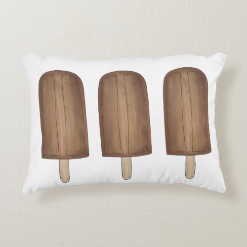 Fudge Brown Ice Cream Pop Fudgesicles Popsicles Decorative Pillow