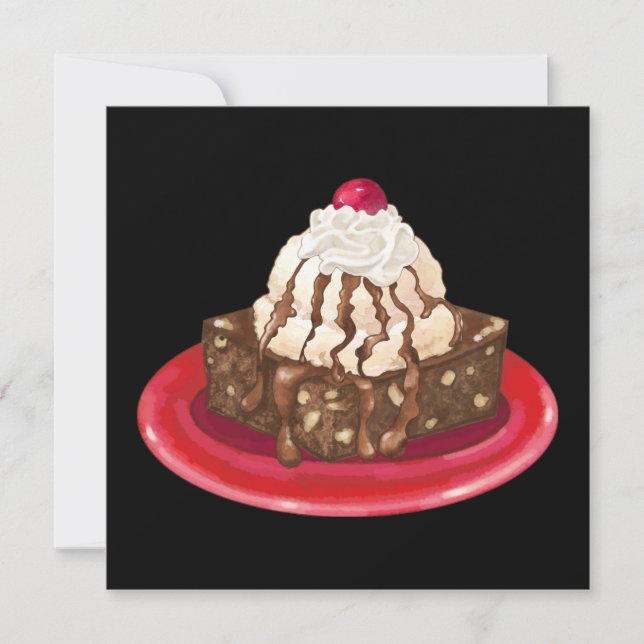 Fudge Brownie and Ice Cream Invitation (Front)