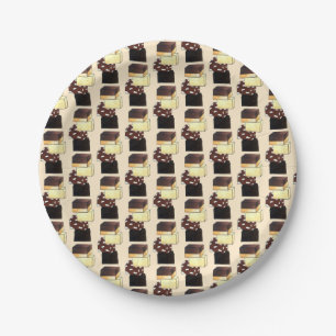 Fudge Stack Confection Confectionery Candy Sweets Paper Plates