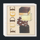 Fudge Stack Confection Confectionery Candy Sweets Wooden Box Sign<br><div class="desc">Foodie design features an original marker illustration of a stack of fudge squares in chocolate peanut butter, vanilla, chocolate marshmallow and dark chocolate. This candy design is also available on other products. Lots of additional food and confectionery themed illustrations are also available from this shop. Don't see what you're looking...</div>