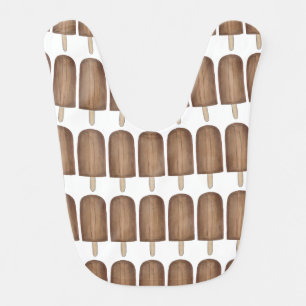 Fudgesicle Chocolate Fudge Ice Cream Popsicle Food Baby Bib