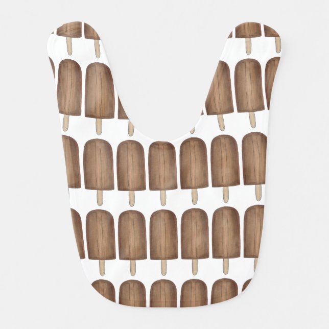 Fudgesicle Chocolate Fudge Ice Cream Popsicle Food Baby Bib (Front)