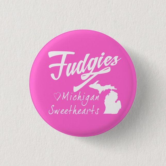 Fudgies Michigan Sweethearts Pinback Button (Front)