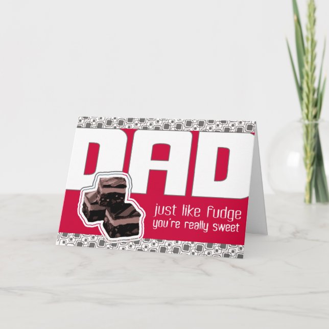 Fudging Father's Day or Dad's Birthday red card (Front)