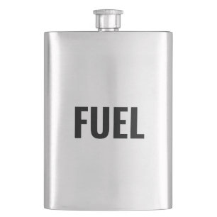 Fuel black letters minimalist cool flask