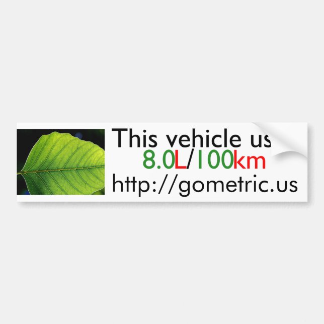 Fuel Efficiency Bumpersticker Bumper Sticker (Front)