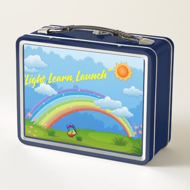 Fuel for the Mind Inspirational Quote Space Design Metal Lunch Box (Back)