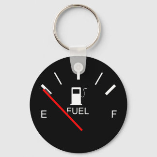 FUEL GAUGE EMPTY FULL BLACK WHITE RED TRAVEL KEYCHAIN