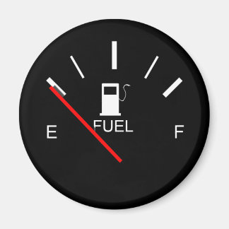 FUEL GAUGE EMPTY FULL BLACK WHITE RED TRAVEL MAGNE MAGNET