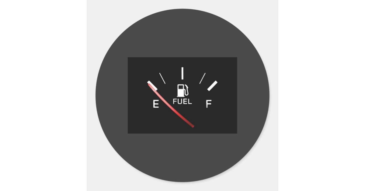 Fuel Gauge sticker Zazzle