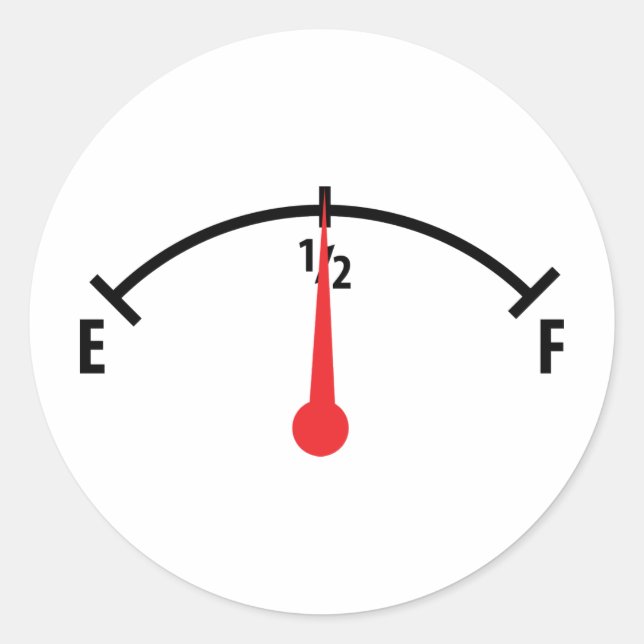 fuel indicator icon classic round sticker (Front)