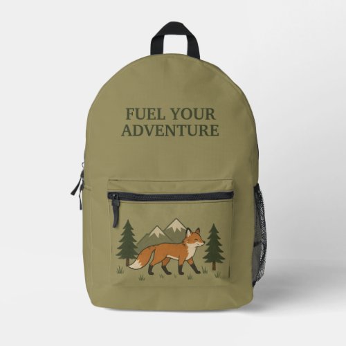 Fuel Your Adventure Fox Printed Backpack