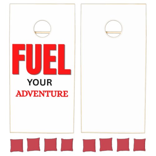 Fuel Your Adventure – Outdoor Motorcycle Typograph Cornhole Set