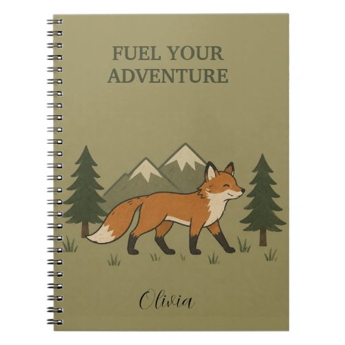 Fuel Your Adventure Personalized Fox Notebook