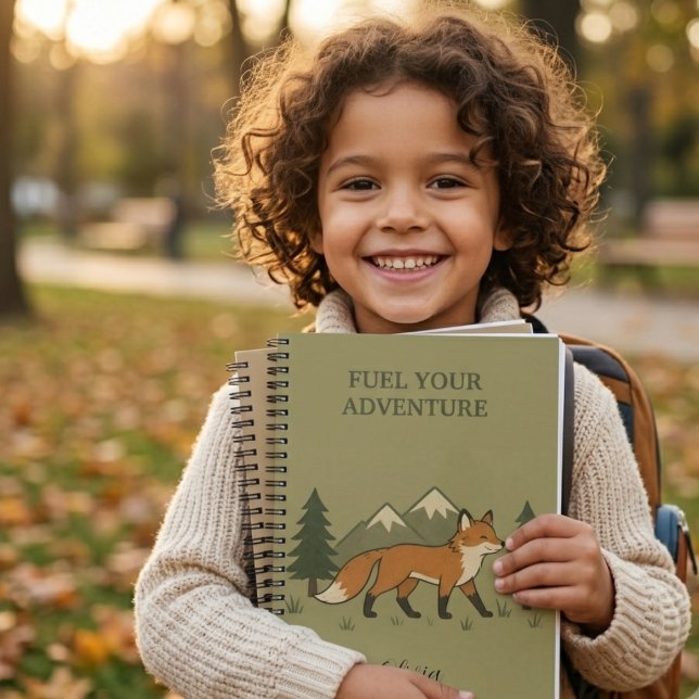 Fuel Your Adventure Personalized Fox Notebook (Creator Uploaded)