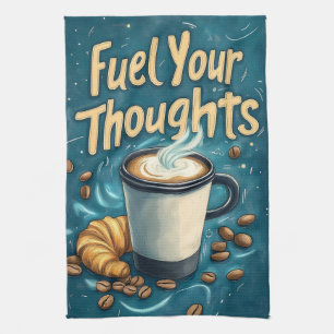Fuel Your Thoughts with Coffee and Creativity  Kitchen Towel