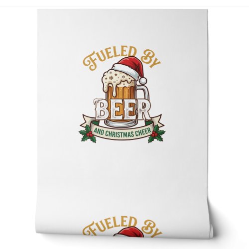 Fueled Beer Christmas Cheer Mug Santa Hat Holly Wallpaper