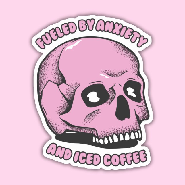Fueled By Anxiety and Iced Coffee Sticker (Creator Uploaded)