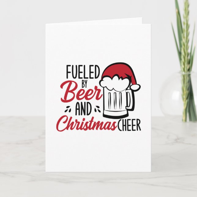 Fueled By Beer and Christmas Cheer Thank You Card (Front)