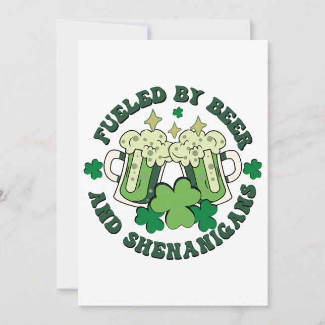 Fueled By Beer And Shenanigans Invitation (Front)