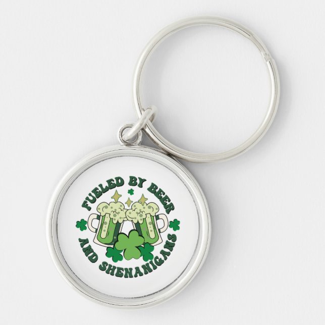 Fueled By Beer And Shenanigans Keychain (Front)