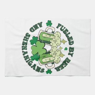 Fueled By Beer And Shenanigans Kitchen Towel